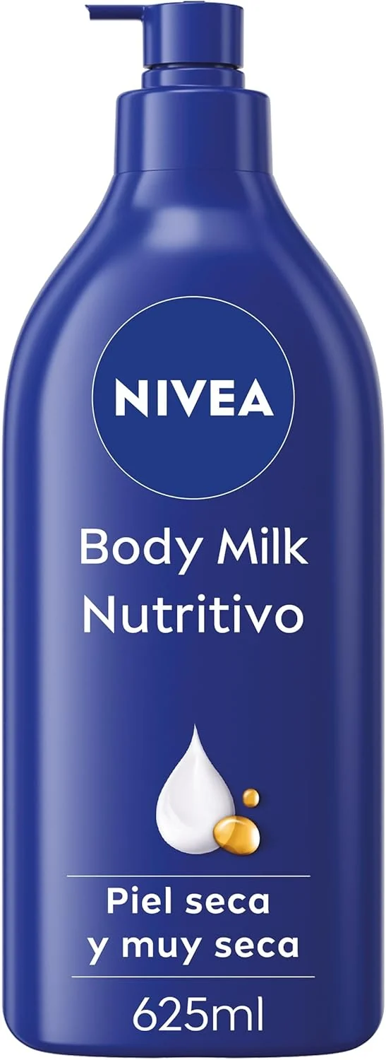 The original product photo: a bottle of body milk on white